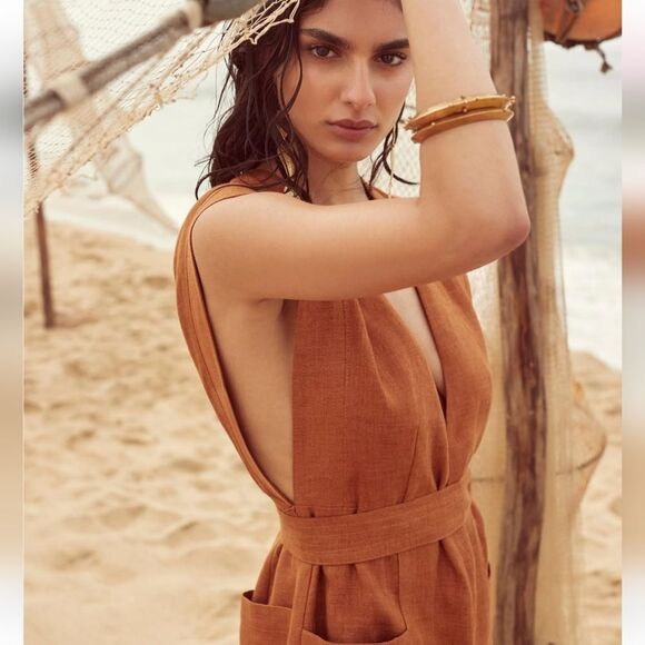 NWT 💯 %linen Banana Republic 2pcs Romper Set Size 6 - Picture 6 of 13